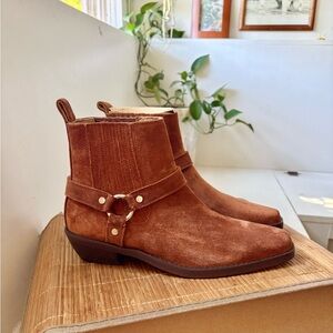 New Madewell Santiago Western Suede Ankle Boots